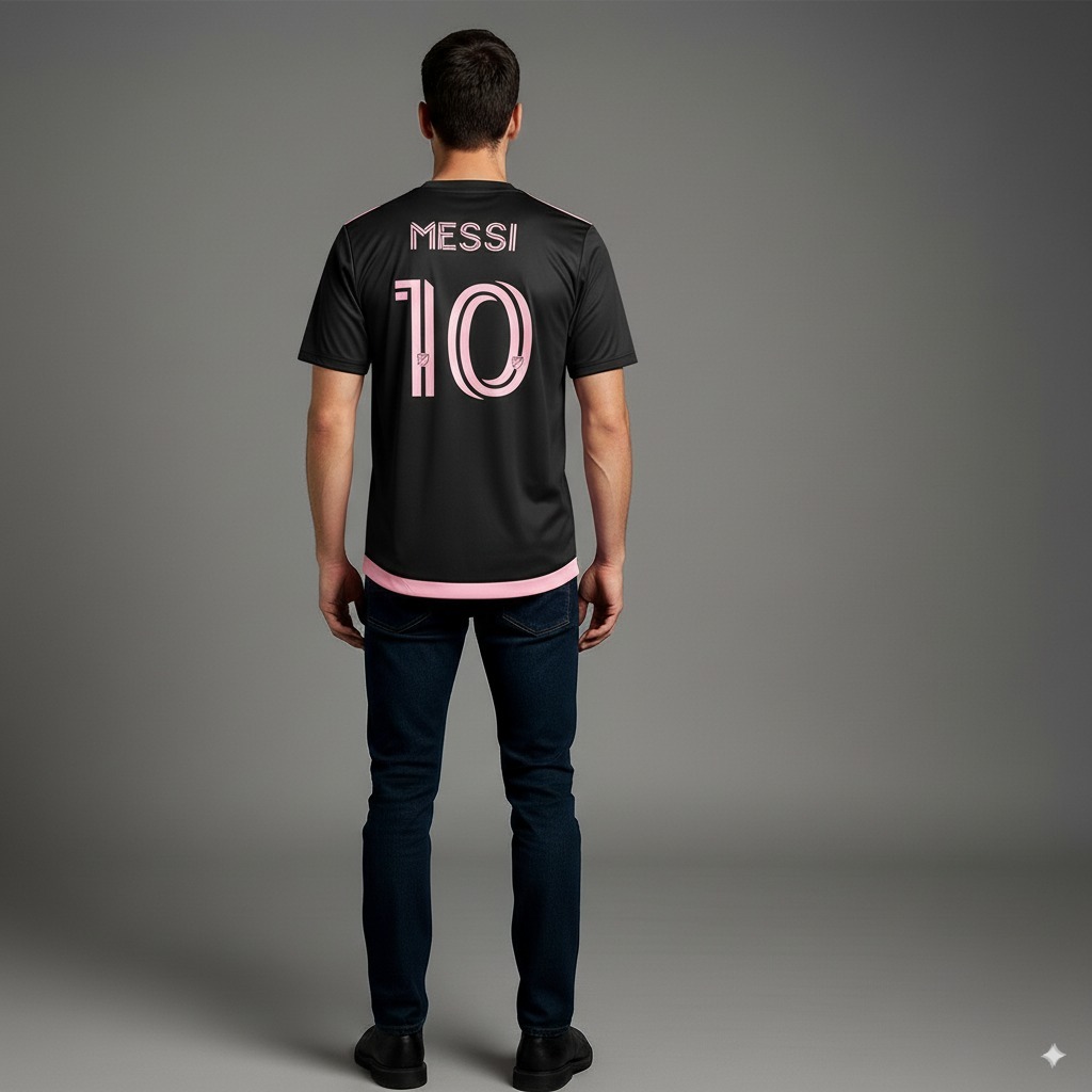 Adidas Men's Inter Miami Cf Messi Fan Jersey Black - Imagen 4
