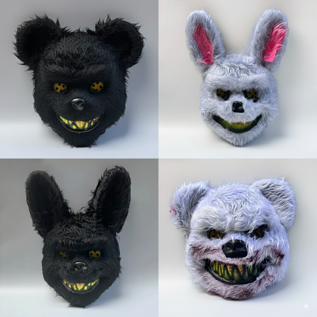 Máscara Terrorífica Conejo/Oso de Halloween – Cosplay Creepy