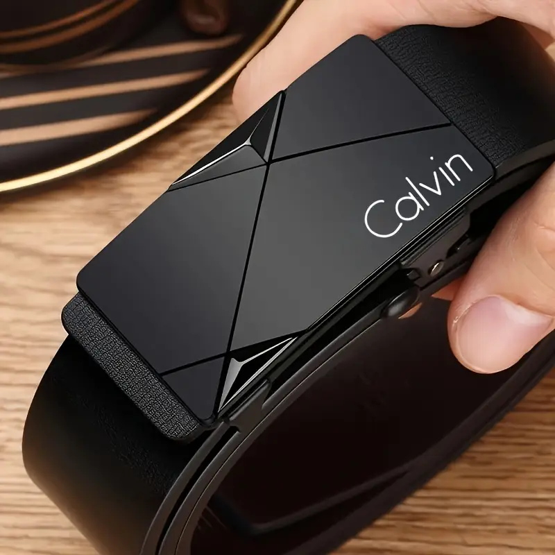 Cinturón Masculino Elegante en Cuero PU con Hebilla de Aleación - Imagen 3