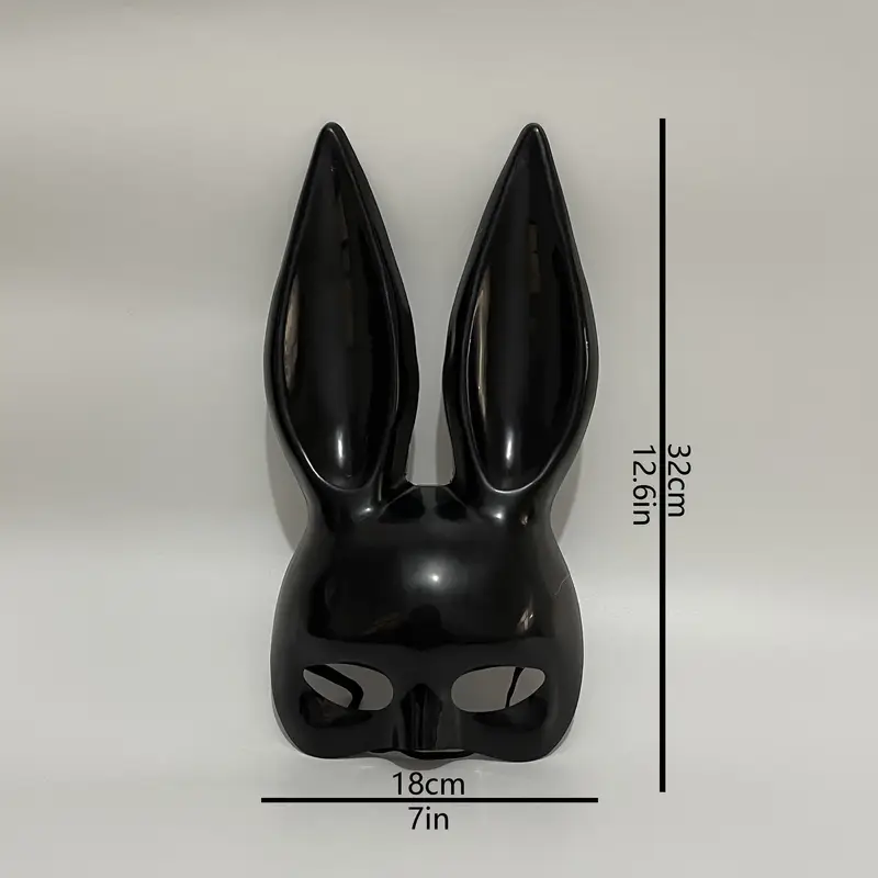 Máscara Glossy Bunny Mascarada – Black - Imagen 3
