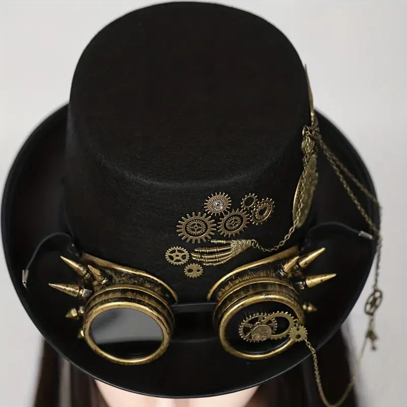 Sombreros De Hombre Y Mujer De Estilo Steam Punk Con Cadena De Metal Pesado