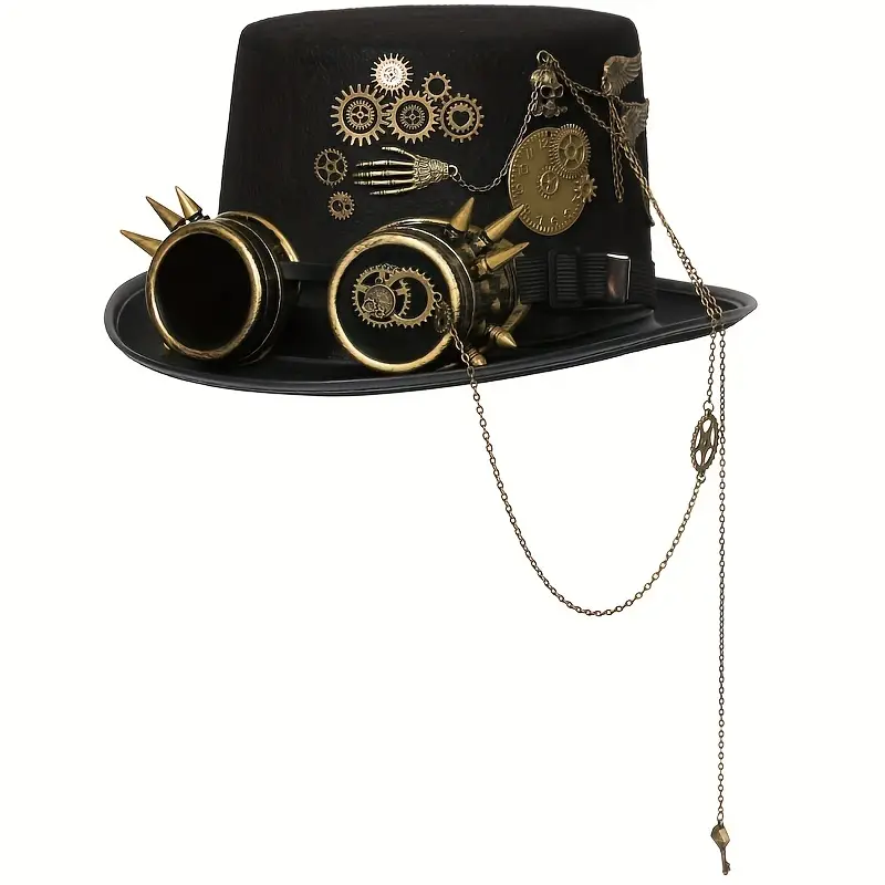 Sombreros De Hombre Y Mujer De Estilo Steam Punk Con Cadena De Metal Pesado - Imagen 3