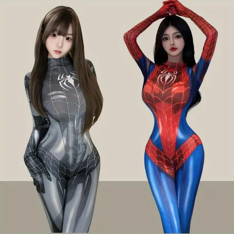Traje Bodysuit Spider-Verse Patrón Grid Negro & Blanco