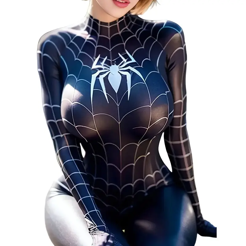 Traje Bodysuit Spider-Verse Patrón Grid Negro & Blanco - Imagen 2