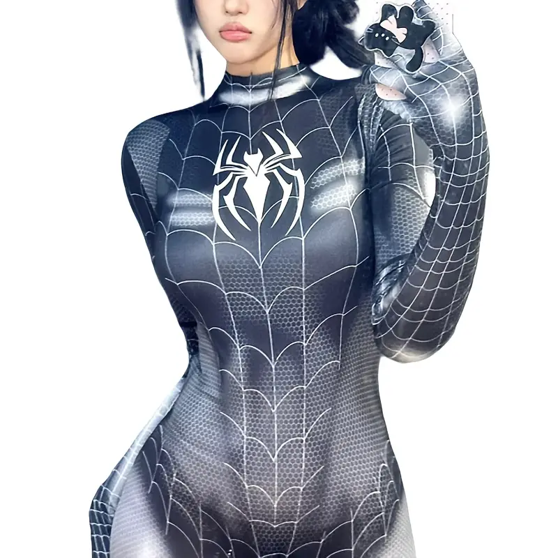 Traje Bodysuit Spider-Verse Patrón Grid Negro & Blanco - Imagen 3