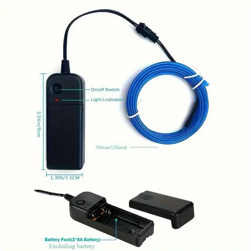 Tira EL LED 3m – Luces de Neón Decorativas. - Imagen 2