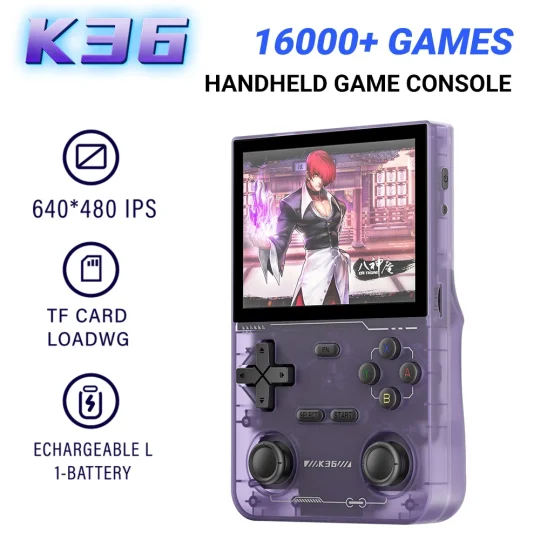 Consola portátil Retro K36, RK3326, con pantalla IPS de 3,5 pulgadas, más de 30000 juegos